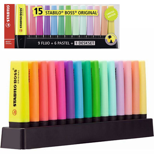 regalo PACK STABILO (15) Colores surtidos 9 Flúor + 6 Pastel